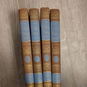 The Bible Story Library Illustrated Hardcover Set - Brown and Light Blue